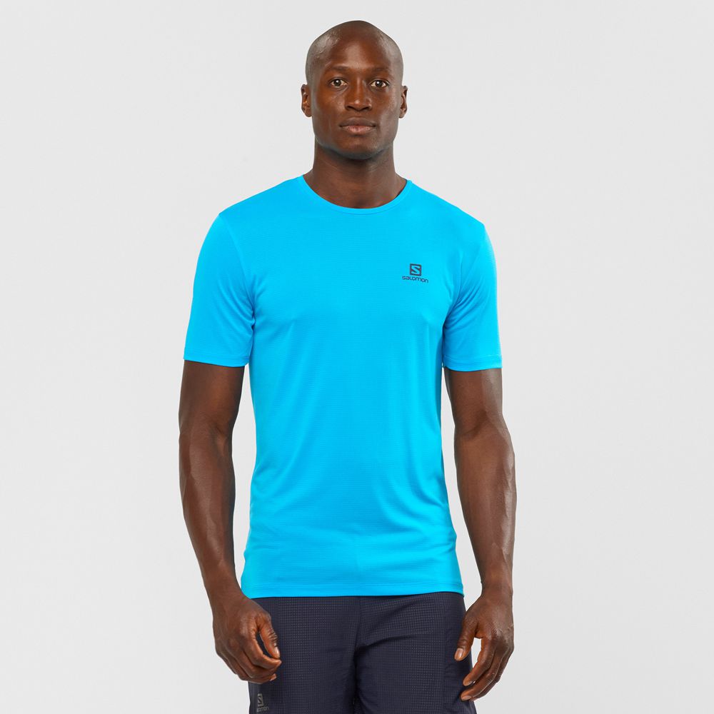 Tops Salomon Homme Turquoise - Salomon AGILE TRAINING - France (0348-YLJEF)